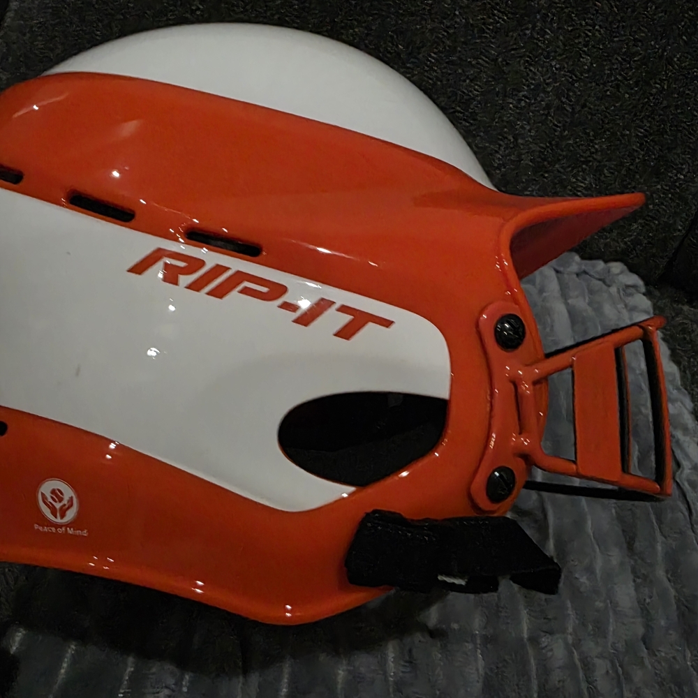 RIP-IT Orange and White Helmet